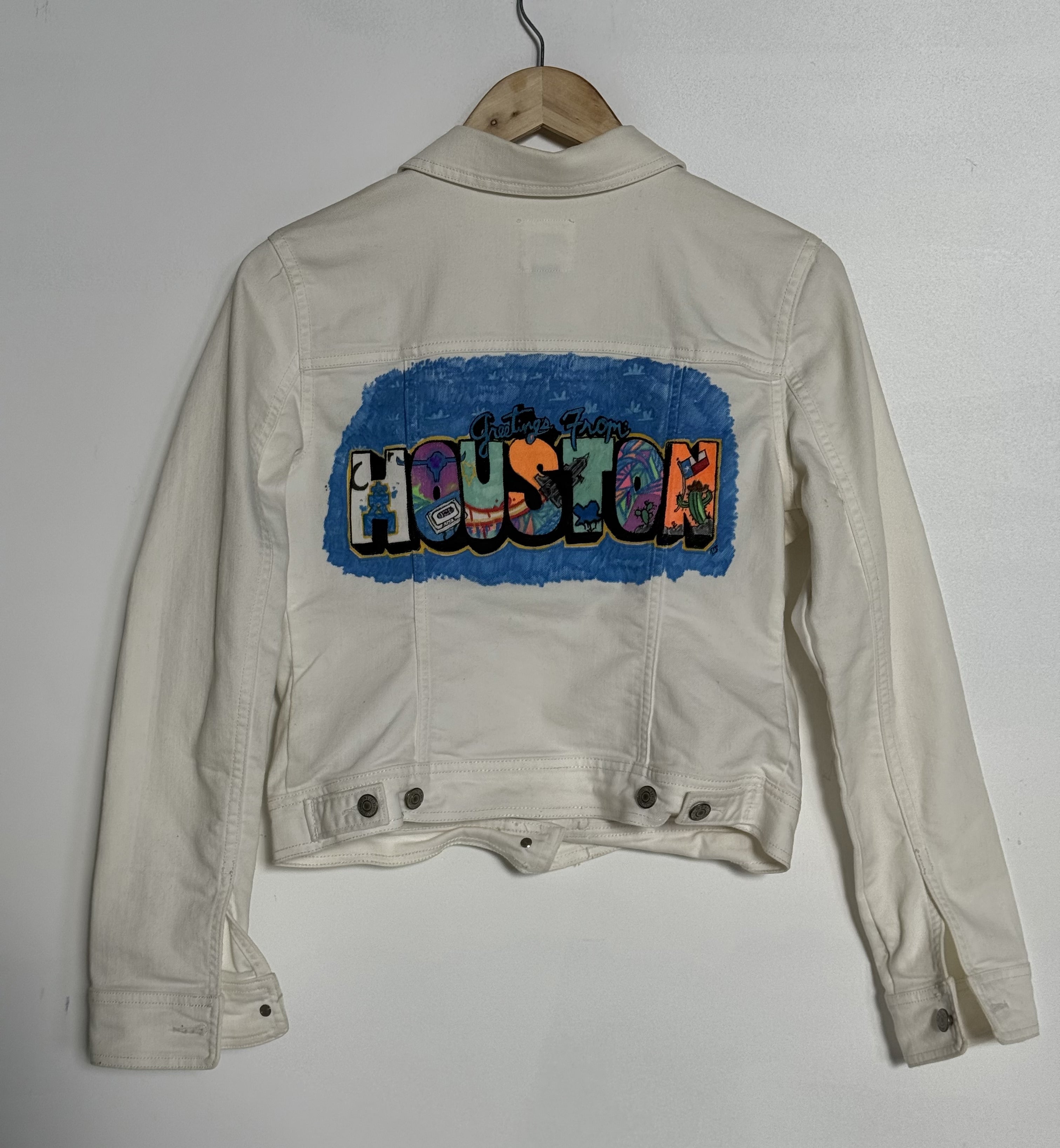 "HOUSTON" WHITE JEAN JACKET - MEDIUM